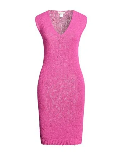 Homeward Clothes Woman Midi Dress Fuchsia Size L Polyamide In Pink