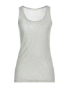 Homeward Clothes Woman Tank Top Green Size L Linen, Viscose