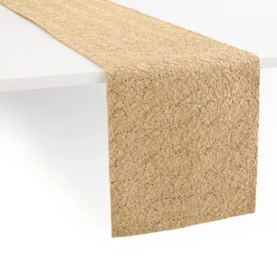 Homewear Angelo Winter Web Sequin Table Runner In Yellow