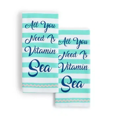 Homewear Coastal Vitamin Sea 2-pc. Kitchen Towel Set In White