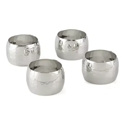 Homewear Hammered 4-pc. Napkin Rings In Silver