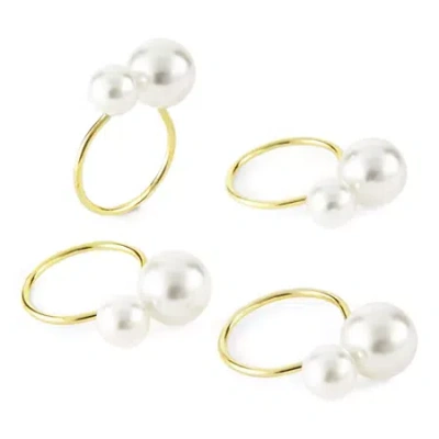 Homewear Pearl 4-pc. Napkin Ring In Multi