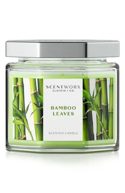 Homeworx By Slatkin & Co. Bamboo Leaves Scented 3-wick Jar Candle In Transparent