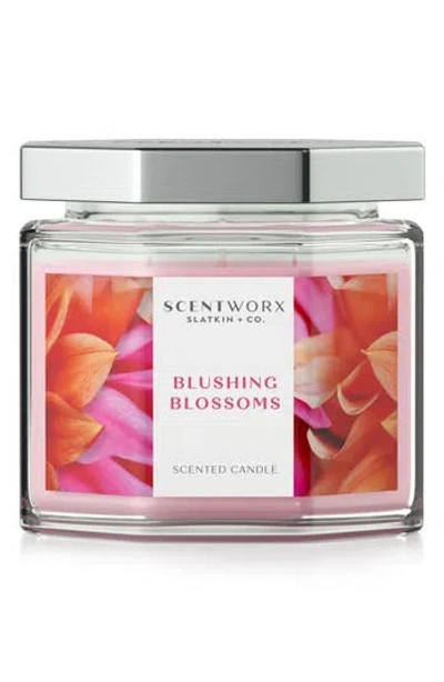 Homeworx By Slatkin & Co. Blushing Pink Blossoms Scented 3-wick Jar Candle In Transparent