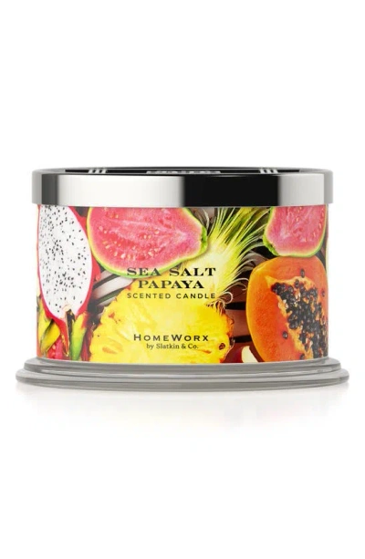 Homeworx By Slatkin & Co. Sea Salt Papaya Scented 4-wick Jar Candle
