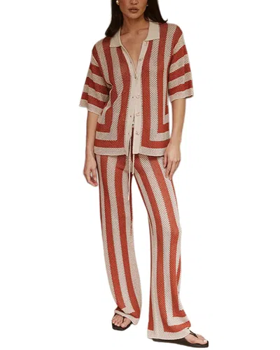 Homeyee 2pc Shirt & Pant Set In Red