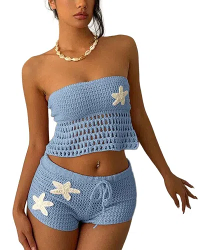 Homeyee 2pc Top & Short Set In Blue