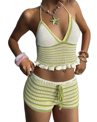 Homeyee 2pc Top & Short Set In Metallic