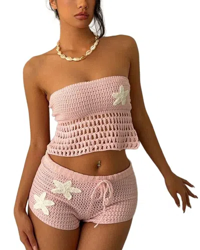 Homeyee 2pc Top & Short Set In Pink