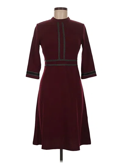 Pre-owned Homeyee Casual Dress In Burgundy