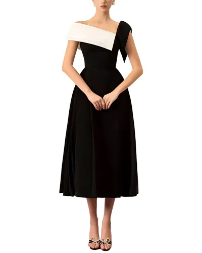 Homeyee Solid Midi Dress In Black