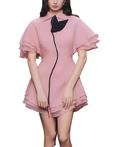 Homeyee Solid Mini Dress In Pink