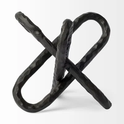 Homezia 10" Black Metal Chain Link Tabletop Sculpture