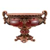 HOMEZIA 10" BROWN AND GOLD POLYRESIN DECORATIVE BOWL