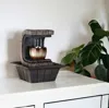 Homezia 10" Brown Textured Polyresin Tabletop Fountain With Led Light