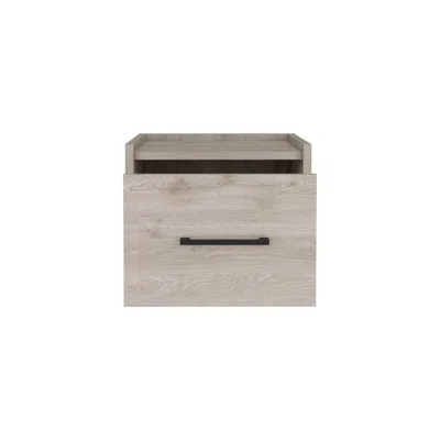 Homezia 10" Gray One Drawer Faux Wood Floating Nightstand