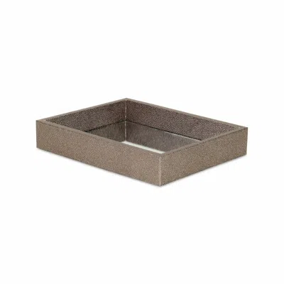 Homezia 10" Gray Rectangular Wood Handmade Tray In Multi
