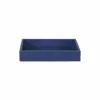 Homezia 10" Navy Blue Rectangular Wood Handmade Tray In Multi