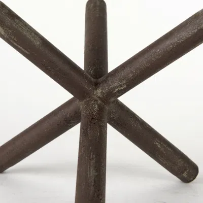 Homezia 10" Rustic Metal X Decorative Sculpture In Brown