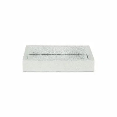 Homezia 10" Silver Rectangular Wood Handmade Tray In Multi