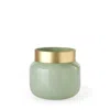 Homezia 10" Smokey Green And Glass Rounded Square Vase