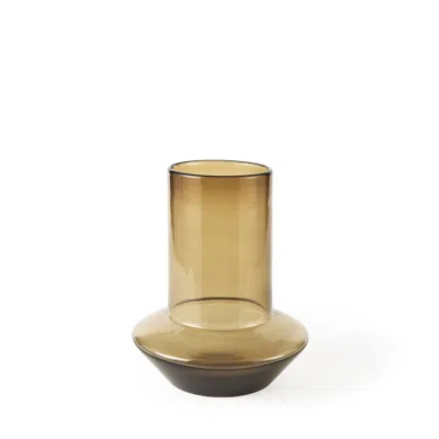 Homezia 10" Vintage Look Ombre Brown Glass Vase