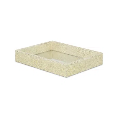 Homezia 10" White And Gold Rectangular Mirrored Tray In Multi