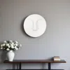 Homezia 10" White Ceramic Face Round Wall Decor