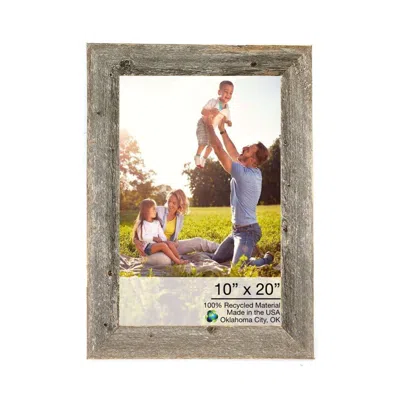 Homezia 10" X 20" Rustic Farmhouse Dark Gray Wood Frame