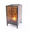 Homezia 10.25 X 10.25 X 18 Brownvintage Letter Pattern - Candle Holder