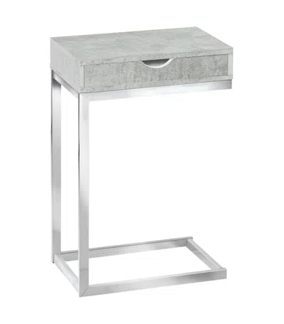 Homezia 10.25" X 15.75" X 24.5" Grey Finish And Laminated Metal Accent Table In Gray