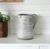 Homezia 11" Gray And White Abstract Metal Jug Vase