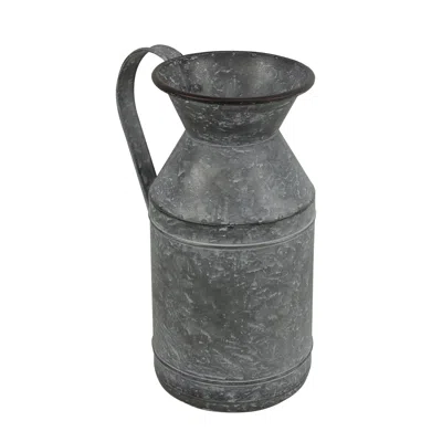 Homezia 11" Gray Galvanized Metal Decorative Water Jug
