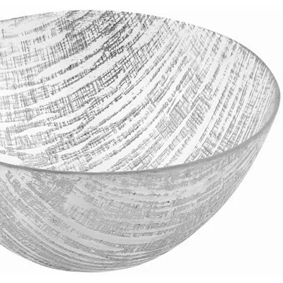 Homezia 11 Hand Crafted Glass Silver Accent Salad Or Serving Bowl In Multi