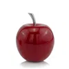 Homezia 11" Red And Silver Aluminum Decorative Apple