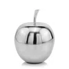 Homezia 11" Silver Buffed Aluminum Decorative Apple Tabletop Sculpture