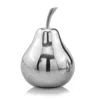 Homezia 11" Silver Buffed Aluminum Decorative Pear Tabletop Sculpture