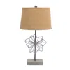 Homezia 11 X 15 X 27.75 Tan Country Cottage With Blooming Flower Pedestal - Table Lamp