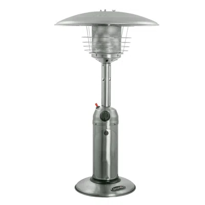 Homezia 11000 Btu Silver Steel Propane Cylindrical Pole Tabletop Patio Heater In Metallic
