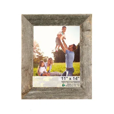Homezia 11x14 Rustic Weathered Grey Picture Frame With Plexiglass Holder In Blue
