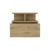Homezia 12" Beige One Drawer Faux Wood Floating Nightstand