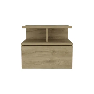 Homezia 12" Beige One Drawer Faux Wood Nightstand In Neutral