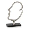 Homezia 12" Black And Silver Marble And Aluminum Tabletop Sculpture