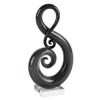 Homezia 12" Black And White Murano Glass Modern Abstract Tabletop Sculpture