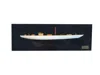 Homezia 12" Black And White Shamrock V Yacht Half-hull Boat Hand Painted Decorative Boat