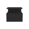 Homezia 12" Black One Drawer Faux Wood Floating Nightstand