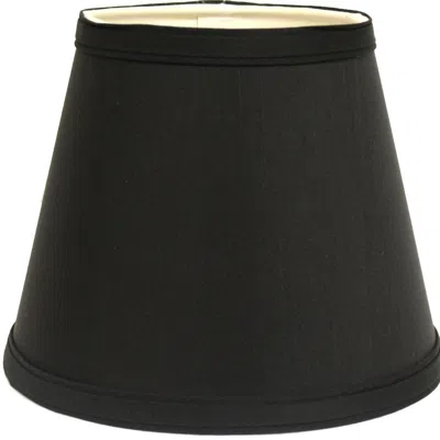Homezia 12" Black With White Hardback Empire Slanted Slanted Shantung Lampshade