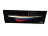 Homezia 12" Black And White Shamrock V Yacht Half-hull Boat Hand Painted Decorative Boat