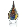 Homezia 12" Blue And Yellow Murano Glass Modern Abstract Tabletop Sculpture