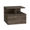 Homezia 12" Brown One Drawer Faux Wood Floating Nightstand